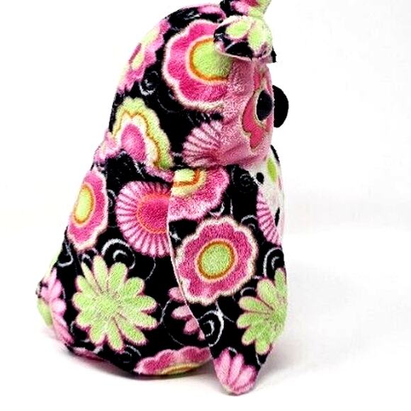 Douglas the Cuddle Owl Plush Floral Pattern Bird Stuffed Pink White Black EUC - Picture 2 of 9